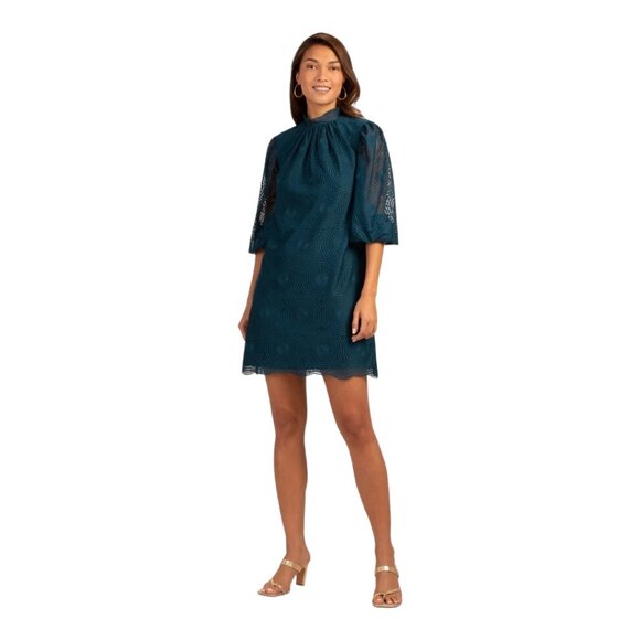 Trina Turk Palm Colony Dress Green Floral Lace Cocktail Party Dinner Nwot 2XL - Picture 1 of 13